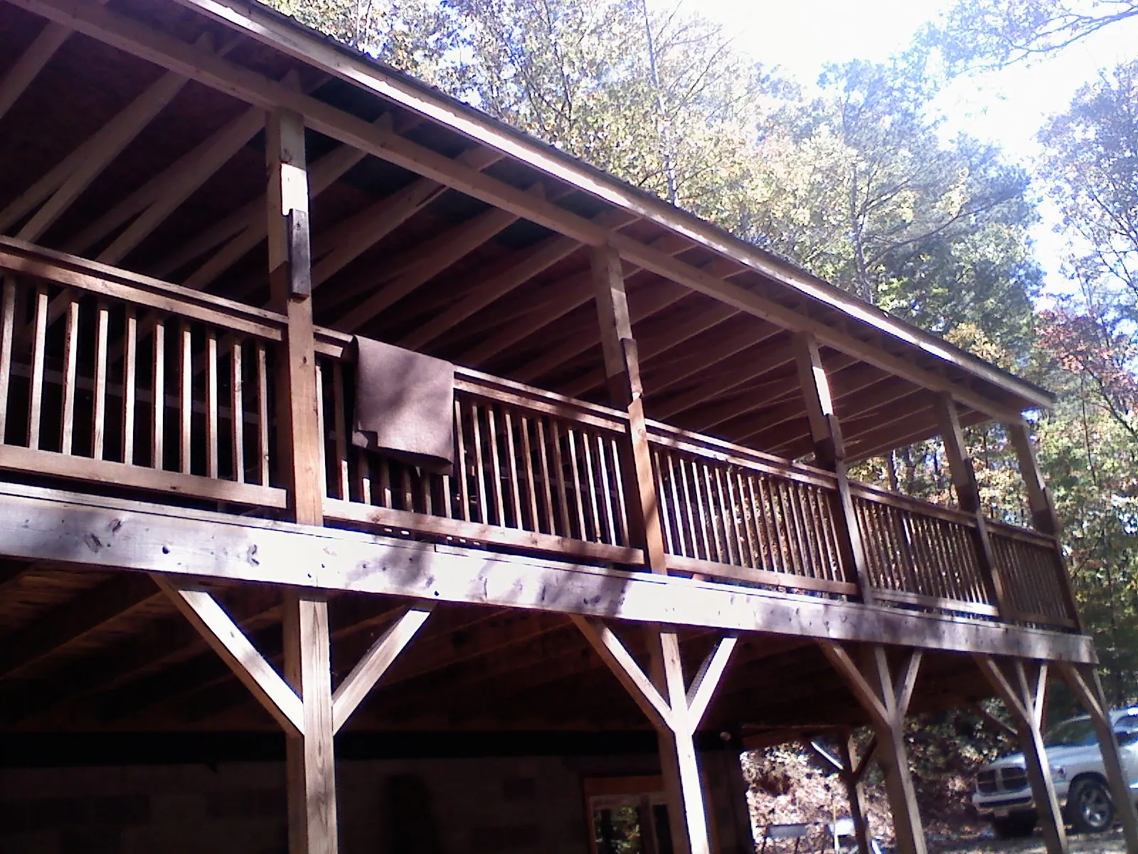 Timber framing under a new elevated porch and deck — Roof Leak Repair in Cougar by Roofing Brothers